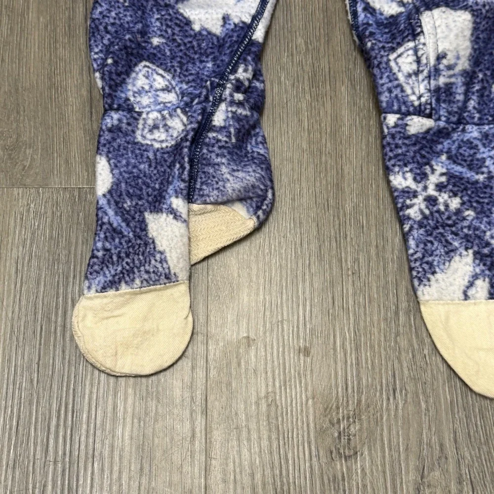 Vintage 90s Screamers! Kids Blue Polar Bear Fleece Footed Pajamas Size 4 USA
